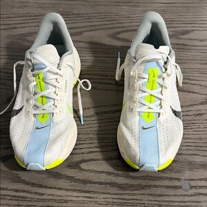 Nike White and Neon Yellow Athletic Shoes